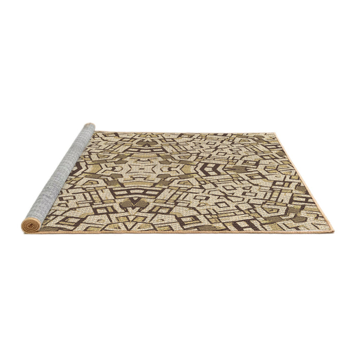 Sideview of Machine Washable Transitional Khaki Gold Rug, wshpat604brn