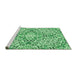 Sideview of Machine Washable Transitional Green Rug, wshpat604grn