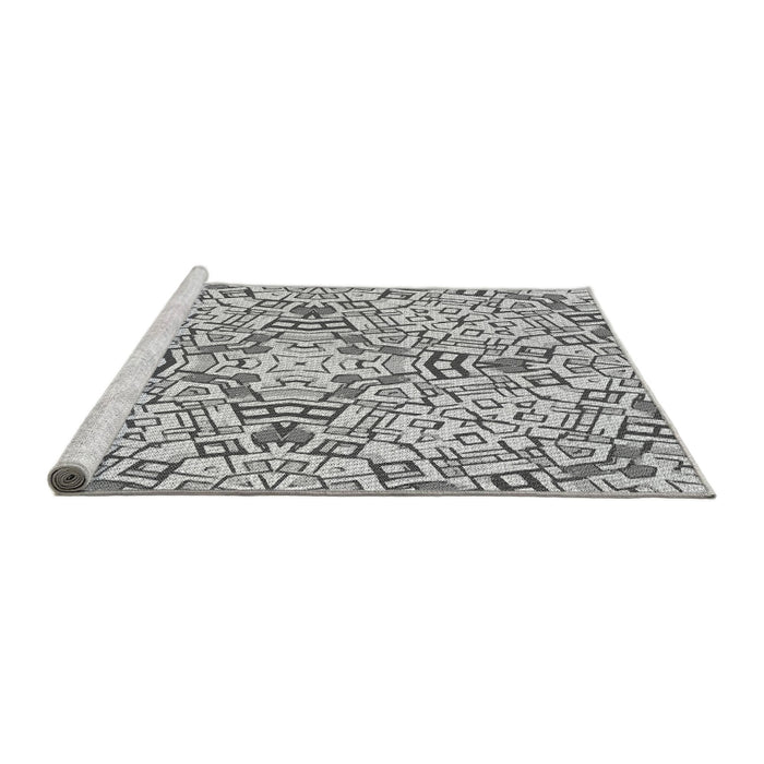 Sideview of Machine Washable Transitional Gray Rug, wshpat604gry