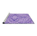 Sideview of Machine Washable Transitional Blossom Pink Rug, wshpat604pur