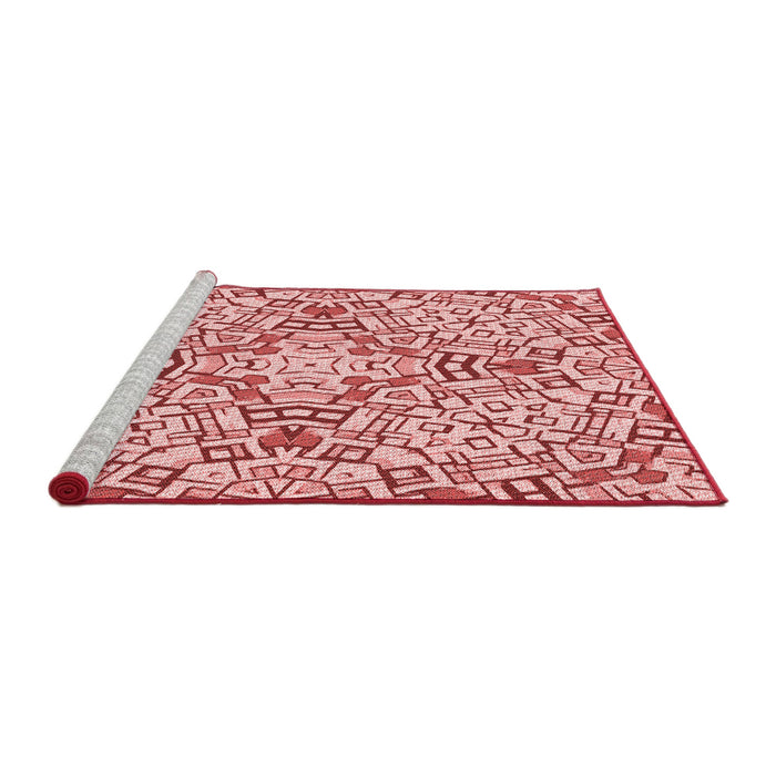 Sideview of Machine Washable Transitional Red Rug, wshpat604rd