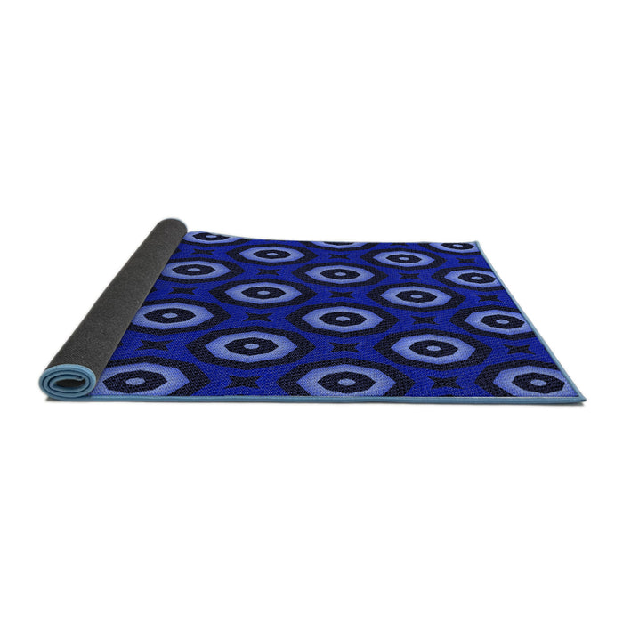 Thickness of Patterned Royal Blue Rug, pat607blu
