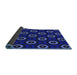 Thickness of Patterned Royal Blue Rug, pat607blu