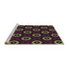 Sideview of Machine Washable Transitional Purple Lily Purple Rug, wshpat607brn