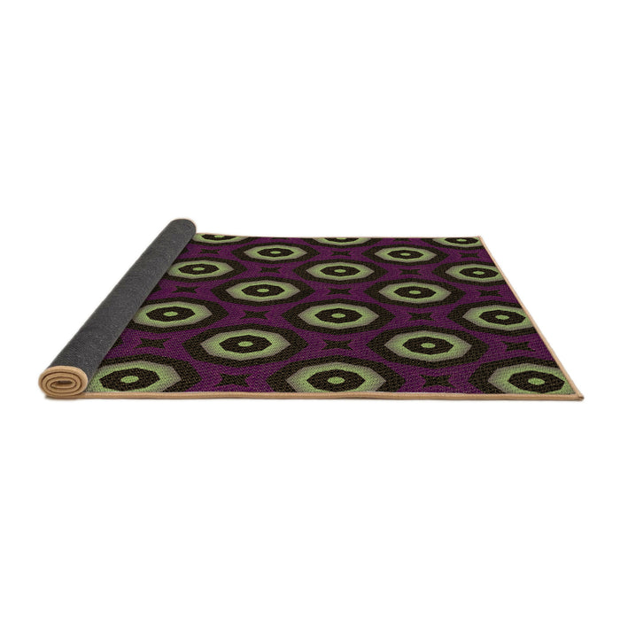 Thickness of Patterned Purple Lily Purple Rug, pat607brn