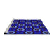 Sideview of Machine Washable Transitional DarkBlue Rug, wshpat607pur