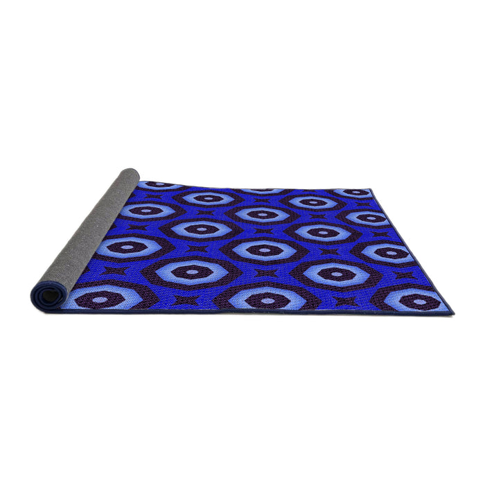 Thickness of Patterned DarkBlue Rug, pat607pur