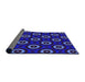 Thickness of Patterned DarkBlue Rug, pat607pur