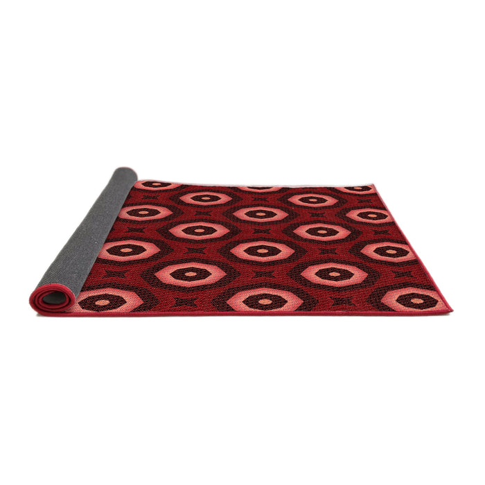 Thickness of Patterned Crimson Red Rug, pat607rd