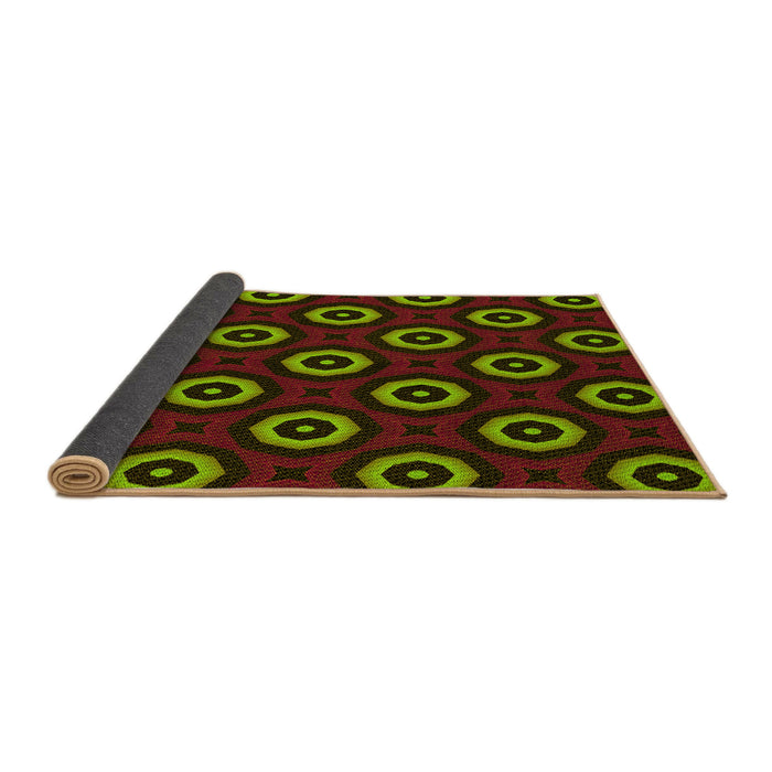 Thickness of Patterned Olive Green Rug, pat607yw