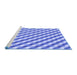 Sideview of Machine Washable Transitional Blue Rug, wshpat608blu