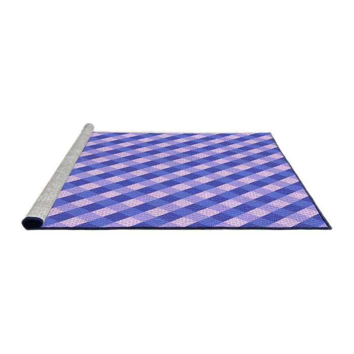 Sideview of Machine Washable Transitional Blue Rug, wshpat608pur