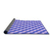 Thickness of Patterned Blue Rug, pat608pur