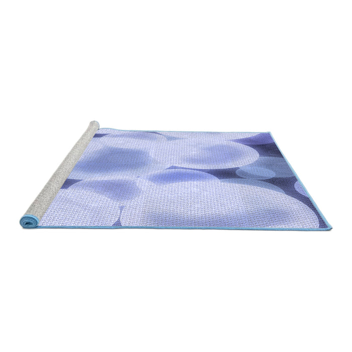 Sideview of Machine Washable Transitional Periwinkle Purple Rug, wshpat609blu