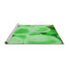 Sideview of Machine Washable Transitional Green Rug, wshpat609grn