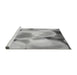 Sideview of Machine Washable Transitional Silver Gray Rug, wshpat609gry