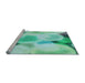 Sideview of Machine Washable Transitional Mint Green Rug, wshpat609lblu