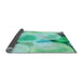 Thickness of Patterned Mint Green Rug, pat609lblu