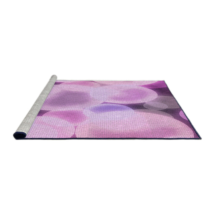 Sideview of Machine Washable Transitional Blossom Pink Rug, wshpat609pur