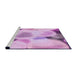 Sideview of Machine Washable Transitional Blossom Pink Rug, wshpat609pur