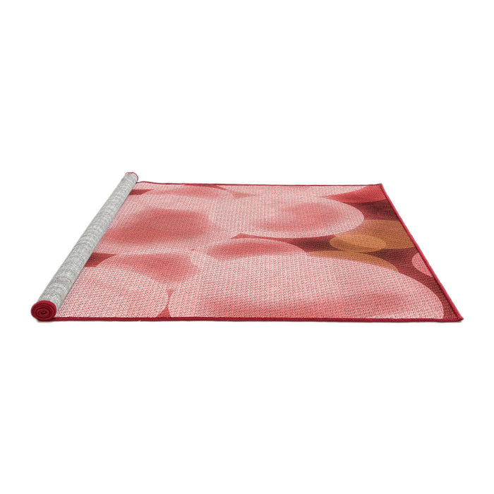 Sideview of Machine Washable Transitional Red Rug, wshpat609rd