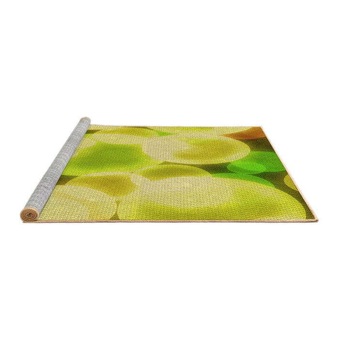 Sideview of Machine Washable Transitional Dark Golden Brown Rug, wshpat609yw