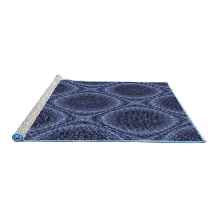 Machine Washable Transitional Royal Blue Rug in a Bedroom, wshpat61blu