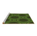 Machine Washable Transitional Dark Forest Green Rug in a Bedroom, wshpat61brn