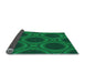 Patterned Deep Emerald Green Rug, pat61lblu