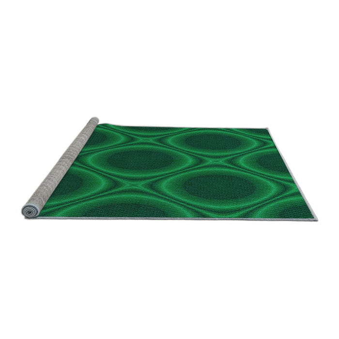 Machine Washable Transitional Deep Emerald Green Rug in a Bedroom, wshpat61lblu