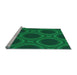 Machine Washable Transitional Deep Emerald Green Rug in a Bedroom, wshpat61lblu