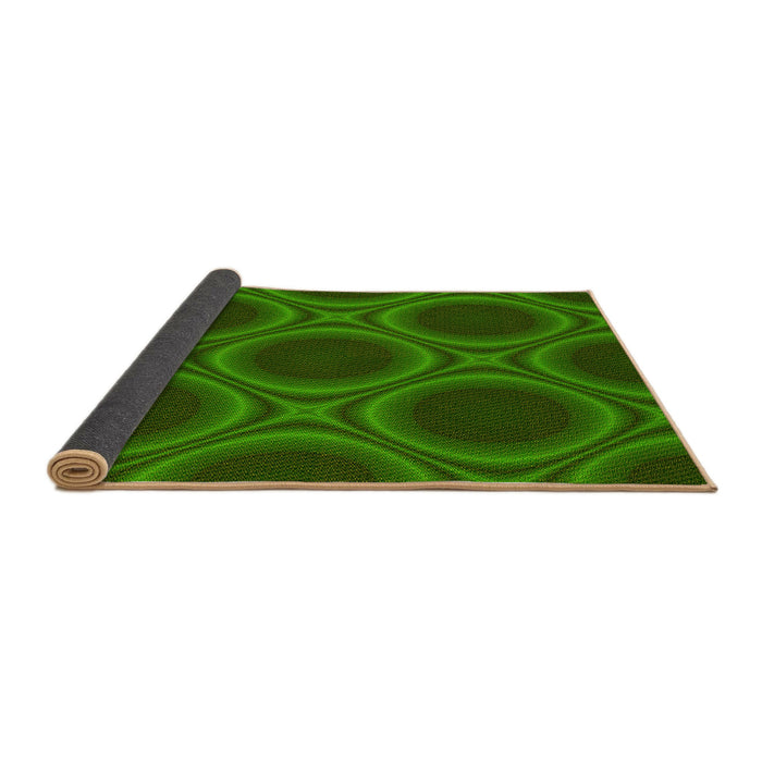 Thickness of Patterned Deep Emerald Green Rug, pat61yw