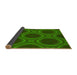 Thickness of Patterned Deep Emerald Green Rug, pat61yw