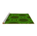 Sideview of Machine Washable Transitional Deep Emerald Green Rug, wshpat61yw