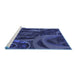 Sideview of Machine Washable Transitional Royal Blue Rug, wshpat610blu