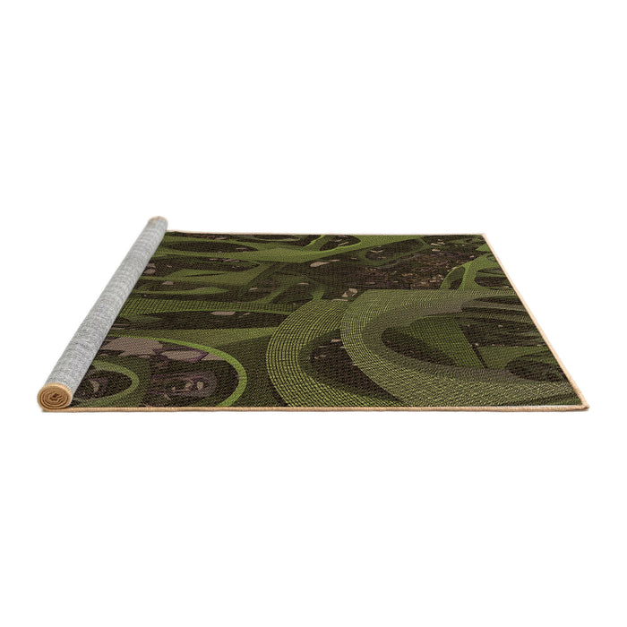 Sideview of Machine Washable Transitional Oak Brown Rug, wshpat610brn