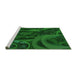 Sideview of Machine Washable Transitional Deep Emerald Green Rug, wshpat610grn