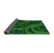 Thickness of Patterned Deep Emerald Green Rug, pat610grn