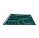 Sideview of Machine Washable Transitional Dark Cyan Green Rug, wshpat610lblu