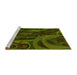 Sideview of Machine Washable Transitional Dark Forest Green Rug, wshpat610yw