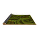 Thickness of Patterned Dark Forest Green Rug, pat610yw