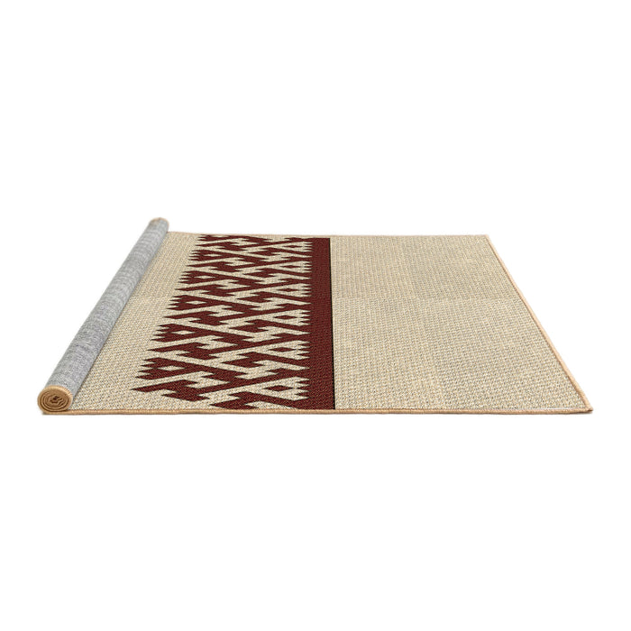Sideview of Machine Washable Transitional Moccasin Beige Rug, wshpat611brn