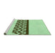 Sideview of Machine Washable Transitional Green Rug, wshpat611grn