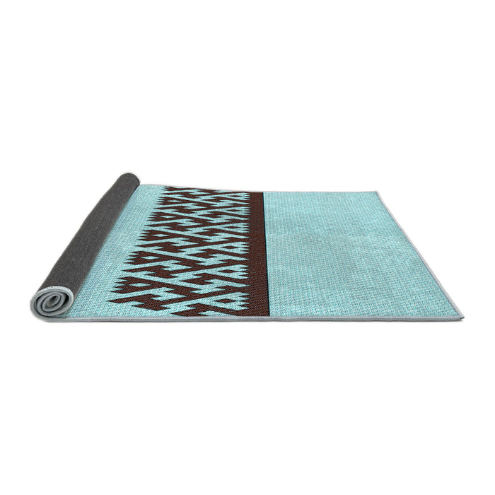 Thickness of Patterned Cadet Blue Green Rug, pat611lblu