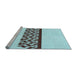 Sideview of Machine Washable Transitional Cadet Blue Green Rug, wshpat611lblu