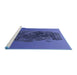 Sideview of Machine Washable Transitional Denim Dark Blue Rug, wshpat612blu