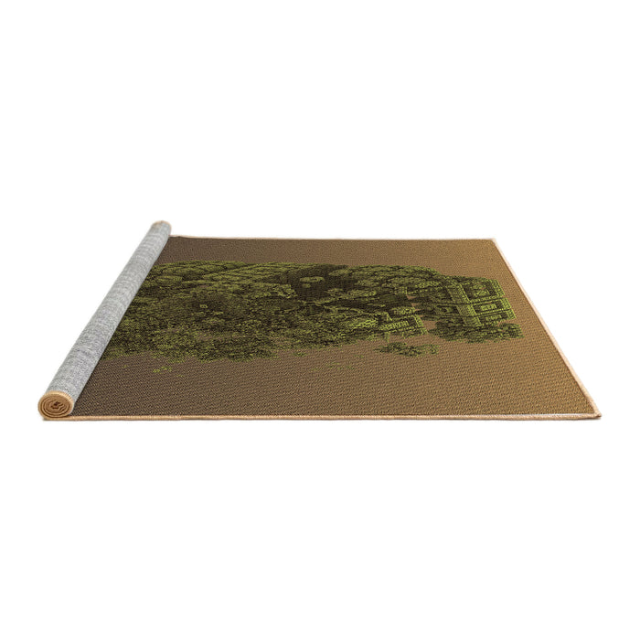 Sideview of Machine Washable Transitional Light Brown Rug, wshpat612brn