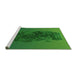 Sideview of Machine Washable Transitional Deep Emerald Green Rug, wshpat612grn