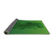 Thickness of Patterned Deep Emerald Green Rug, pat612grn