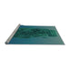 Sideview of Machine Washable Transitional Medium Teal Green Rug, wshpat612lblu